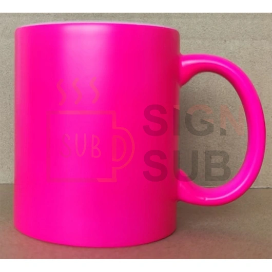 Sublimation 11oz Fluorescent Mug(Frosted, Purple Red)