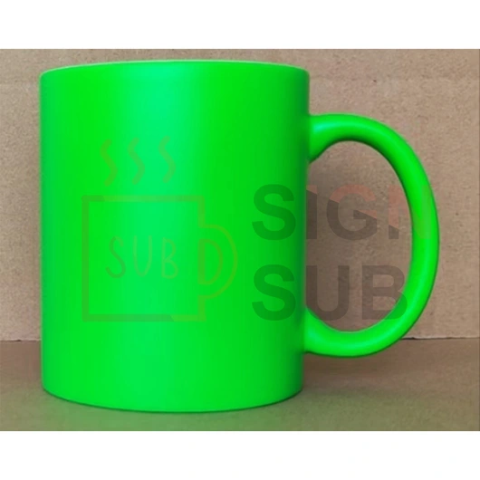 Sublimation 11oz Fluorescent Mug(Frosted, Bright Green)