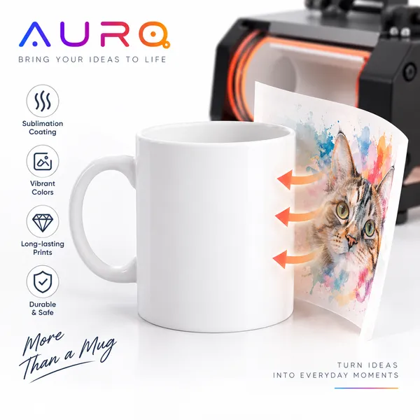 10 oz Ceramic Mug | Sublimation Coated Ceramic Mug | AURA