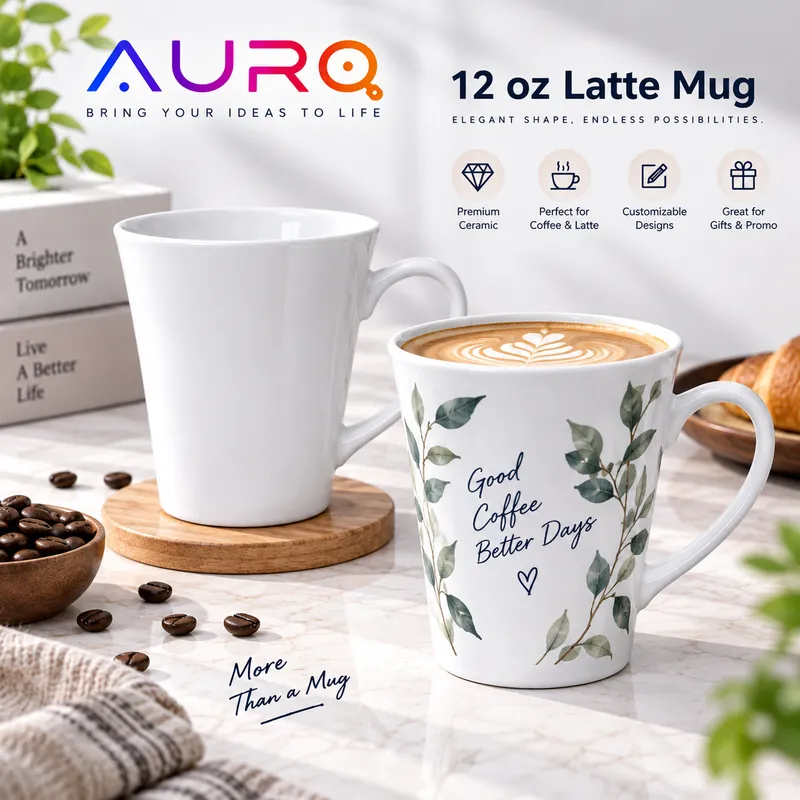 12 oz Latte Mug | Ceramic Sublimation Mug for Custom Printing