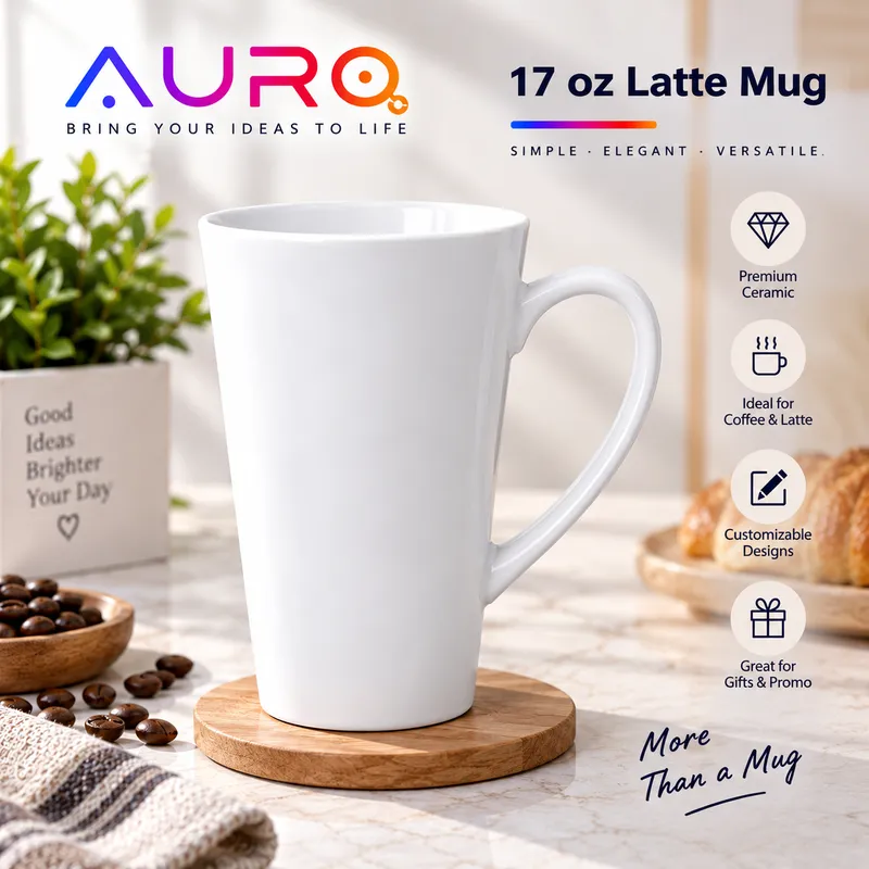 17 oz Ceramic Latte Mug | Sublimation Coated Mug