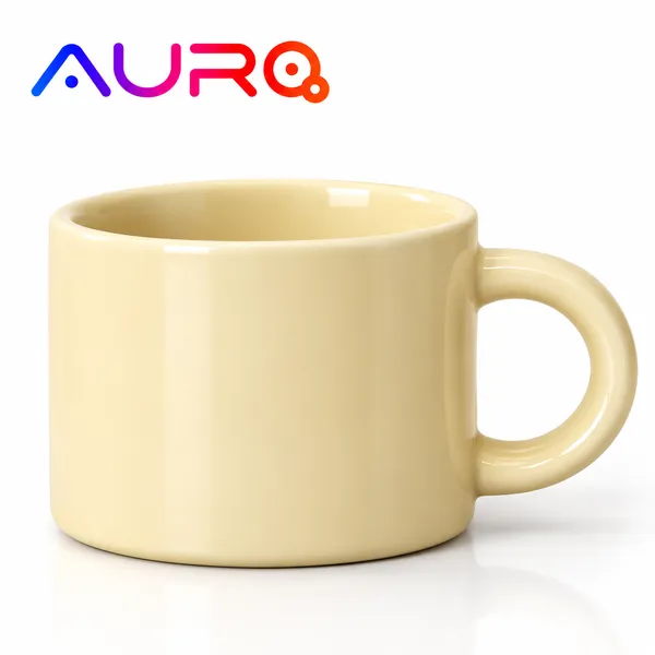 6 oz. Light Yellow Straight-Wall Macaroon Color Coffee Mug | AURA