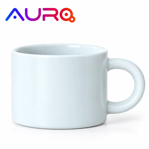 6 oz. White Straight-Wall Macaroon Color Coffee Mug | AURA