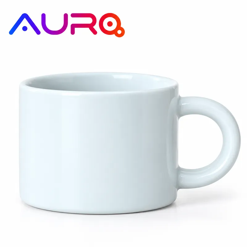 6 oz. White Straight-Wall Macaroon Color Coffee Mug | AURA