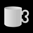 10 oz Number Mug 00-09 | Ceramic Number Handle Coffee Mug