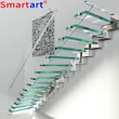 Popular solid wood stair floating staircase with Glass certificate