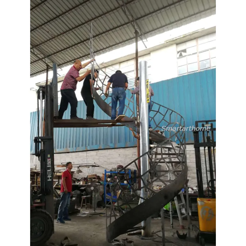 SmartArt Modern Indoor Stainless Steel Wooden Straight Staircase