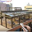 Backyard design Retractable insulated glass terrace roof system