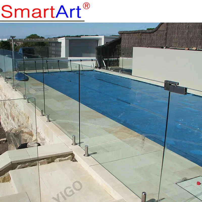 glass railing with spigot 