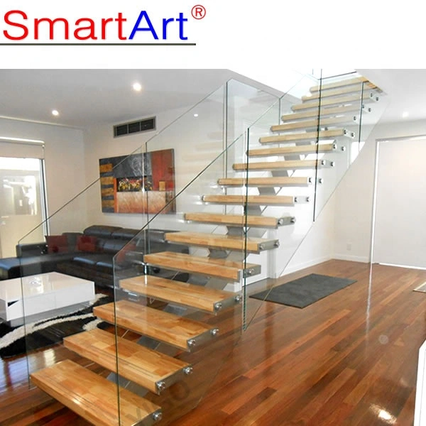 Escaleras de madera de nogal para el hogar, escaleras de madera flotantes, escaleras de madera flotantes