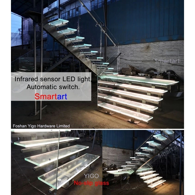 escalier droit flottant moderne smartart design marches en marbre