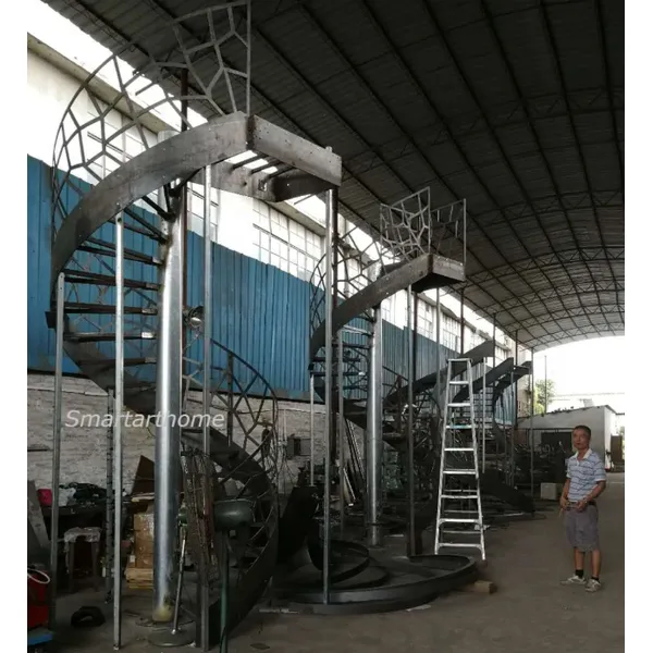 SmartArt Modern Indoor Stainless Steel Wooden Straight Staircase