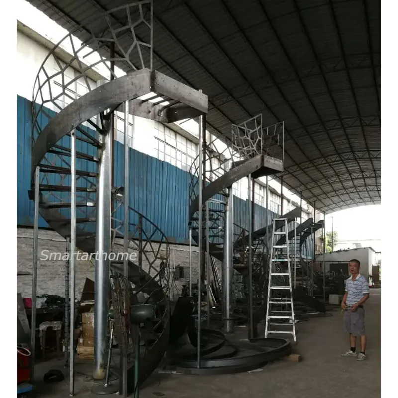 SmartArt Modern Indoor Stainless Steel Wooden Straight Staircase