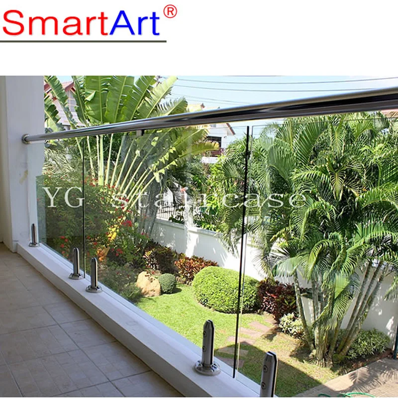 glass railing with spigot 