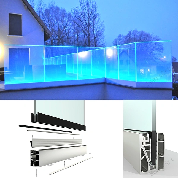 balustrades et mains courantes en verre et aluminium pour villa