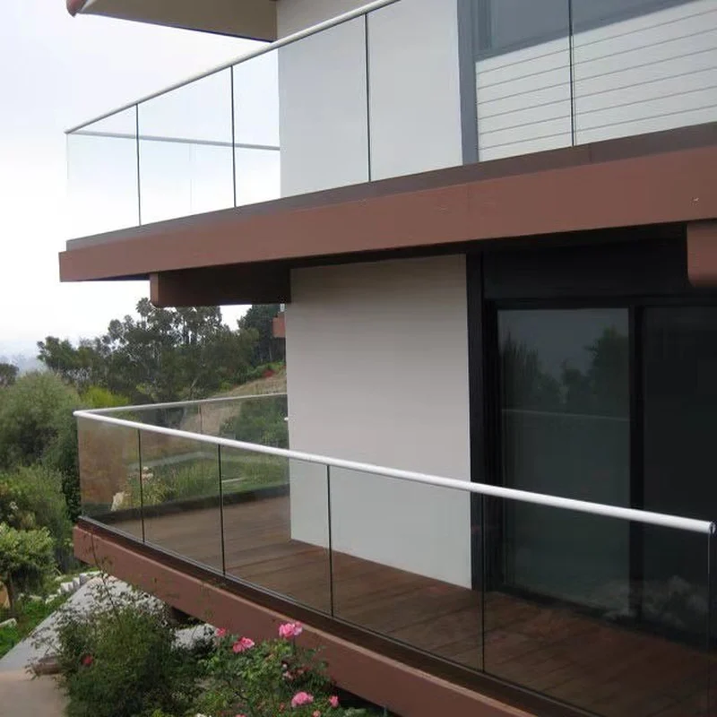 garde-corps en verre à base d'aluminium monté au sol SmartArt pour terrasse