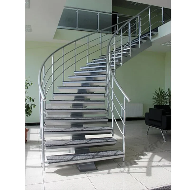 escalier en verre à double limon de style moderne pour l'intérieur  