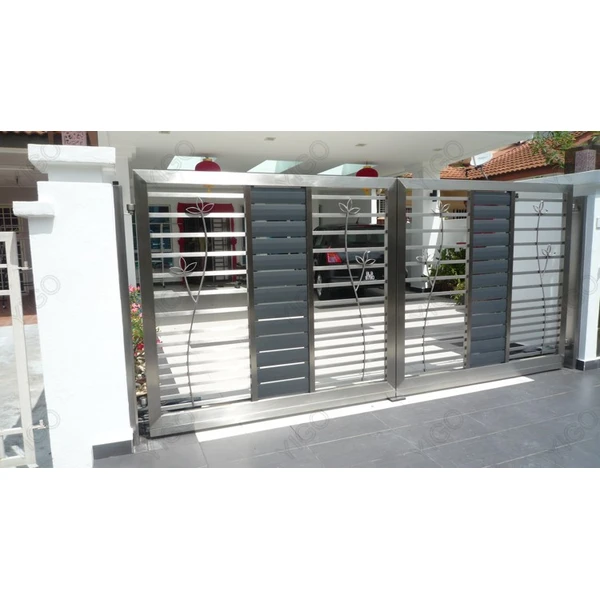 portail coulissant électrique extérieur en acier inoxydable avec télécommande