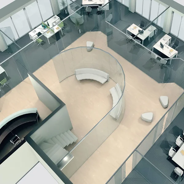 أنظمة تقسيم المكاتب الزجاجية بإطار من الألومنيوم  