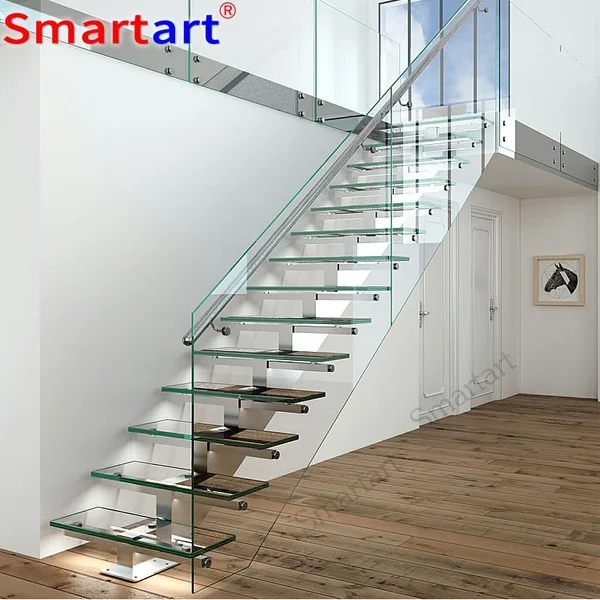 High Quality Best Selling Glass Spiral Stair led Step glass Staircase