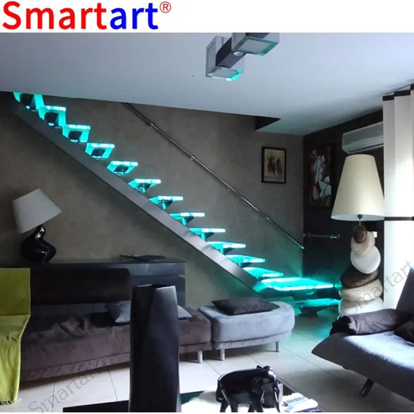 High Quality Best Selling Glass Spiral Stair led Step glass Staircase
