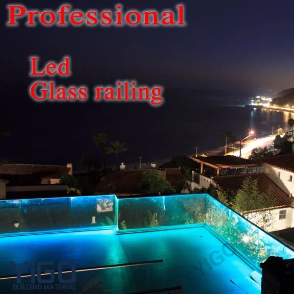 garde-corps extérieur en verre à LED