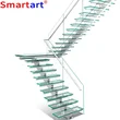 High Quality Best Selling Glass Spiral Stair led Step glass Staircase
