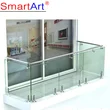 Modern u-channel glass railing balcony glass with Led Lights handrail