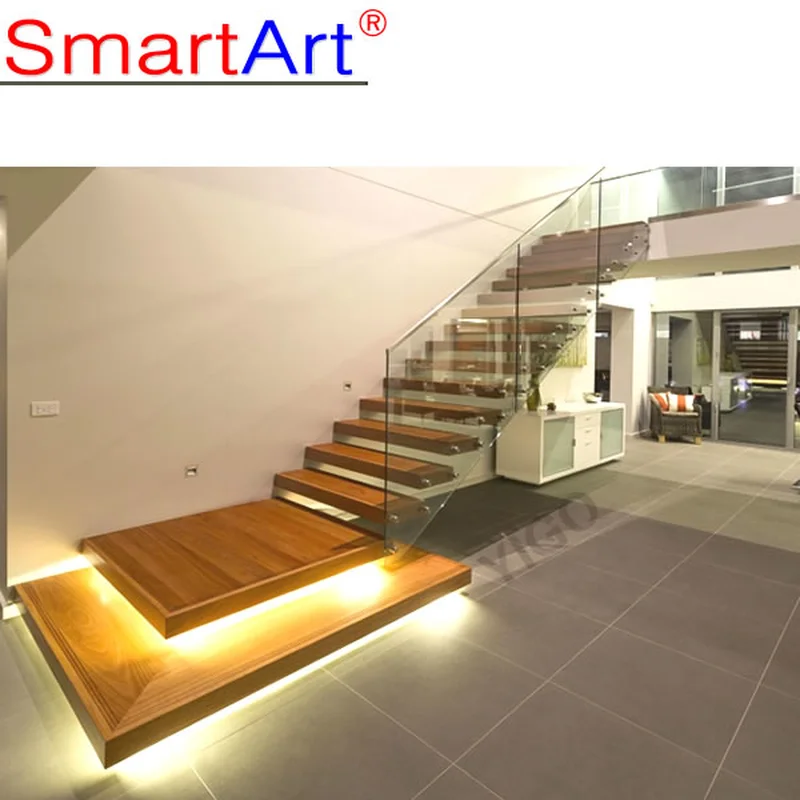 модные плавающие стеклянные лестницы со стеклянными перилами  