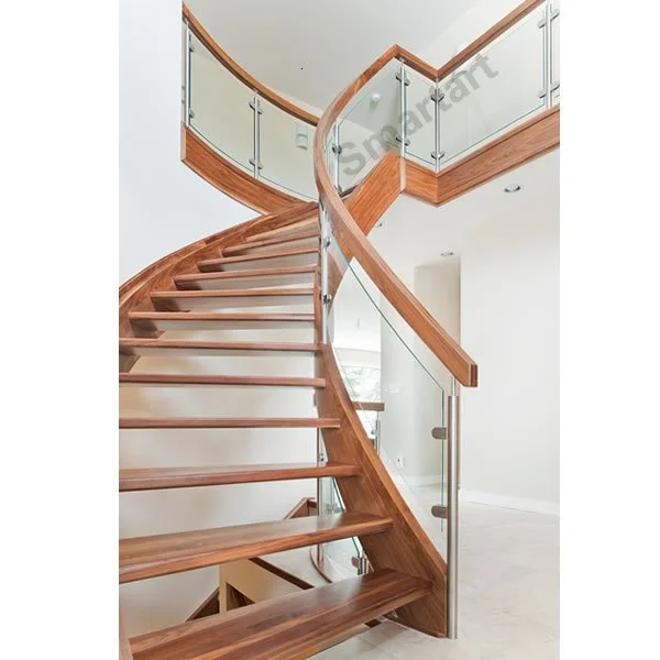 Popular Indoor Curved Wood Staircase