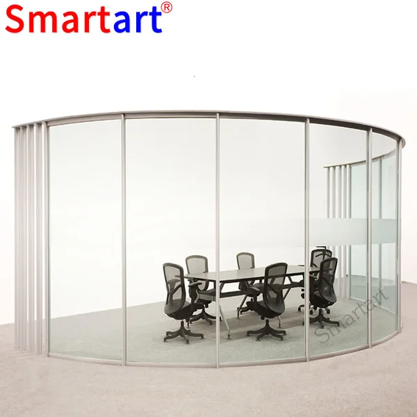 أنظمة تقسيم المكاتب الزجاجية بإطار من الألومنيوم  