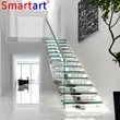 Modern Floating Straight Staircase Marble Step Design 
