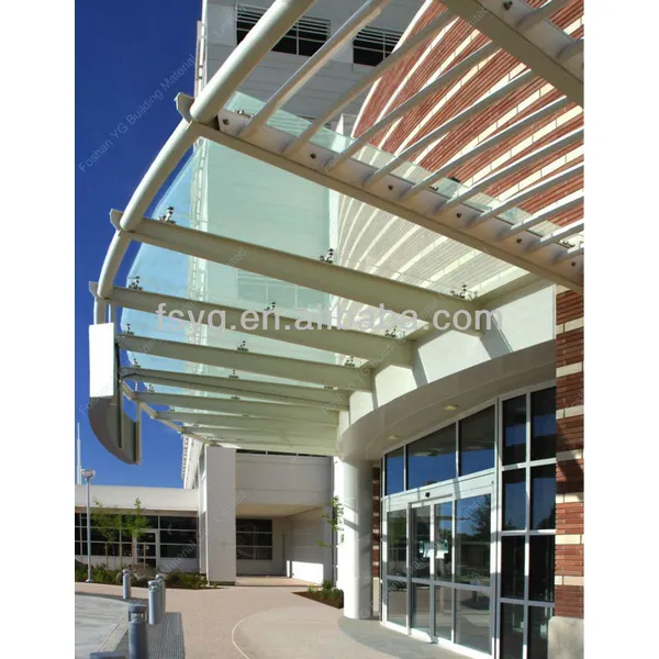 تصميم مظلة زجاجية خارجية كبيرة