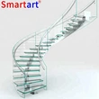 2022 Simple staircase design Indoor tempered glass stairs
