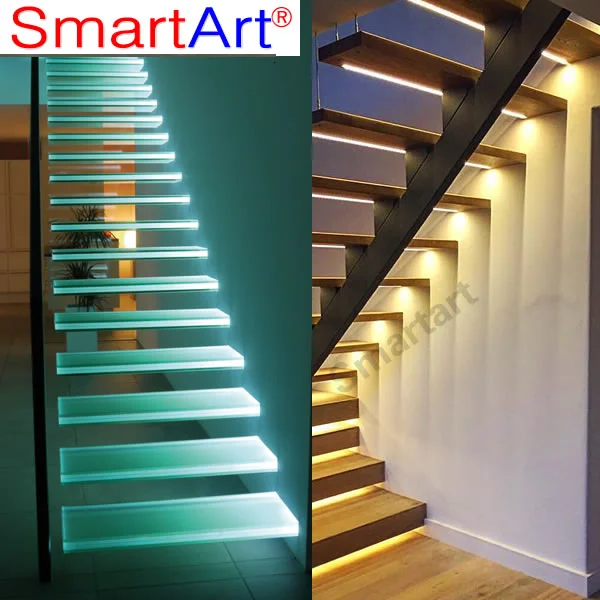 2022 Simple staircase design Indoor tempered glass stairs