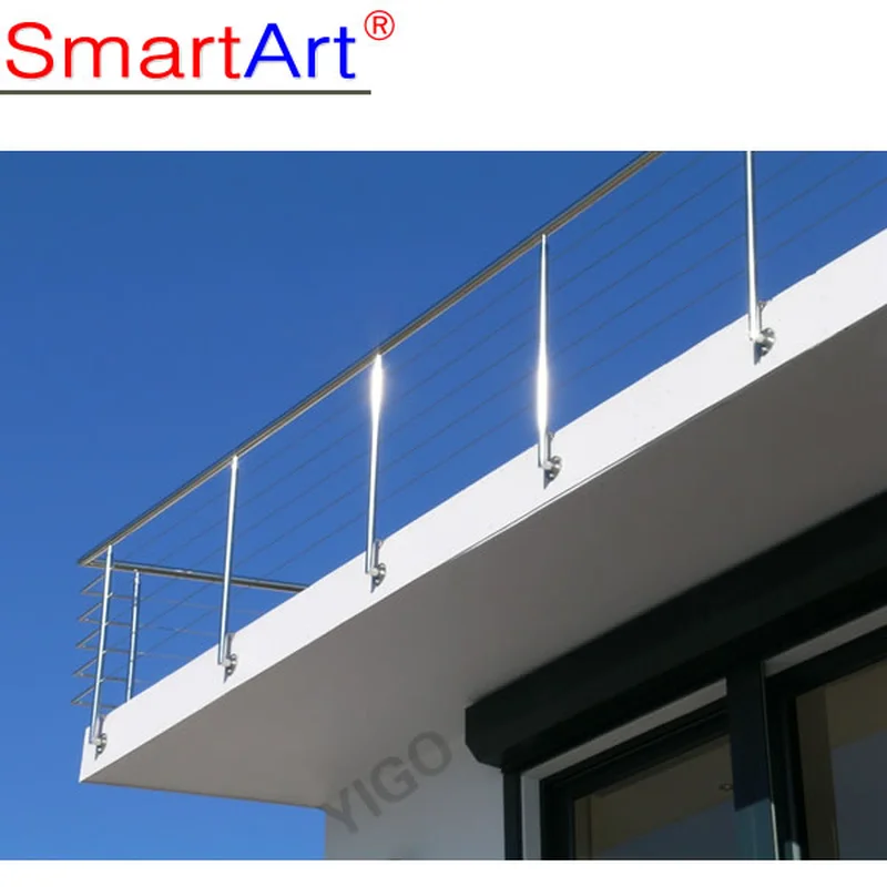 rampe d'escalier extérieure en acier inoxydable  