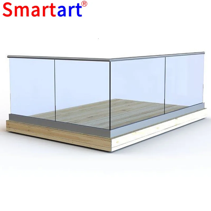 تصميم جديد لسور شرفة زجاجي مع قناة على شكل حرف U  