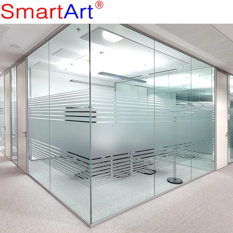 Cloison de bureau en verre gravé avec cadre en aluminium SmartArt