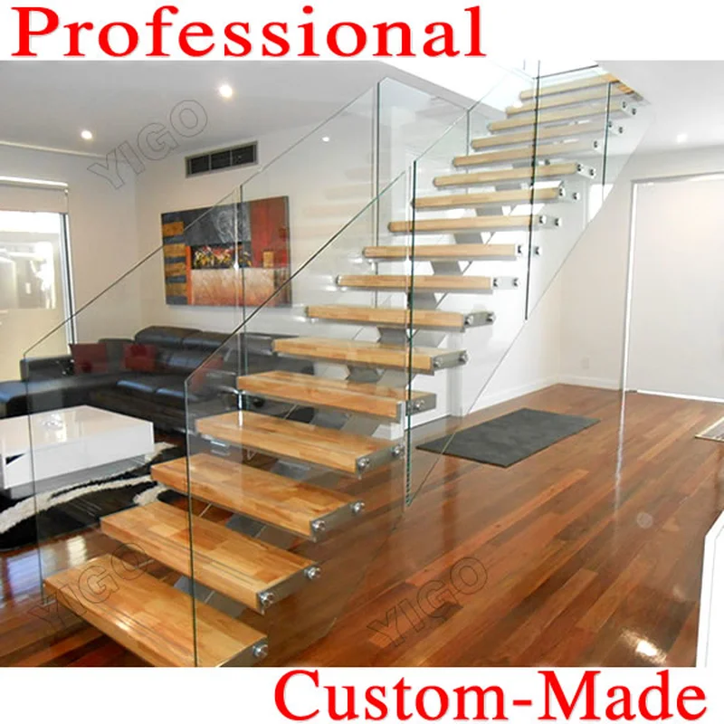 Home Floor Walnut Staircases Floating Wood Stair Treads