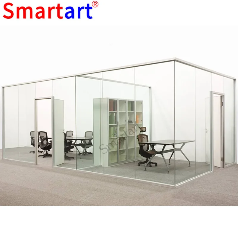 séparateurs de bureau en verre, cloisons en verre design