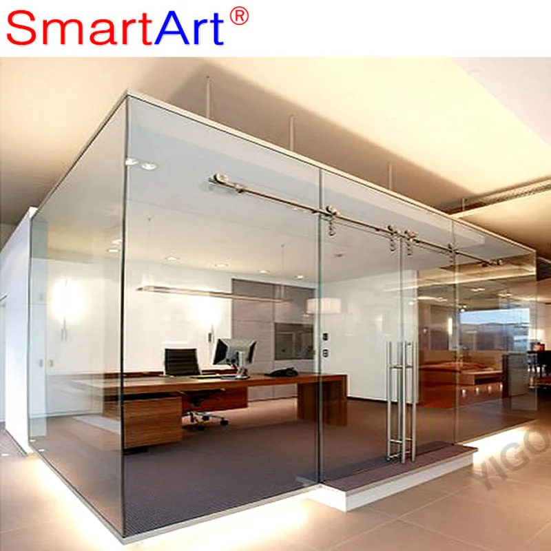 Cloison de bureau en verre gravé avec cadre en aluminium SmartArt