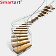 Popular Indoor Curved Wood Staircase