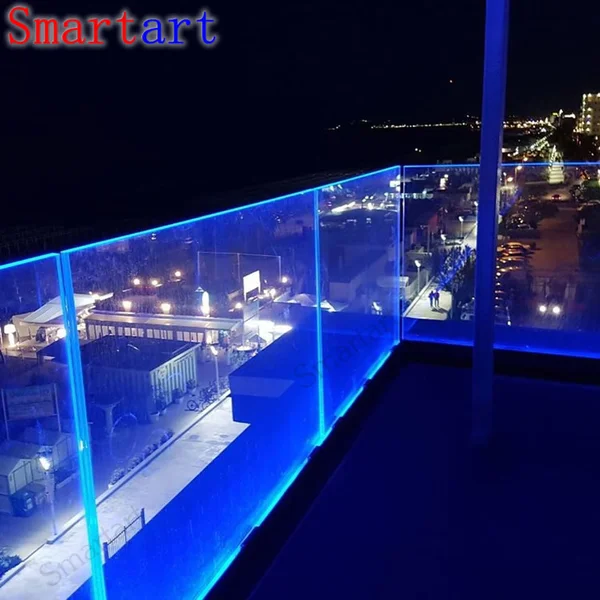 Canal en U de aluminio con LED para cercas de piscinas de vidrio o para barandillas de terraza