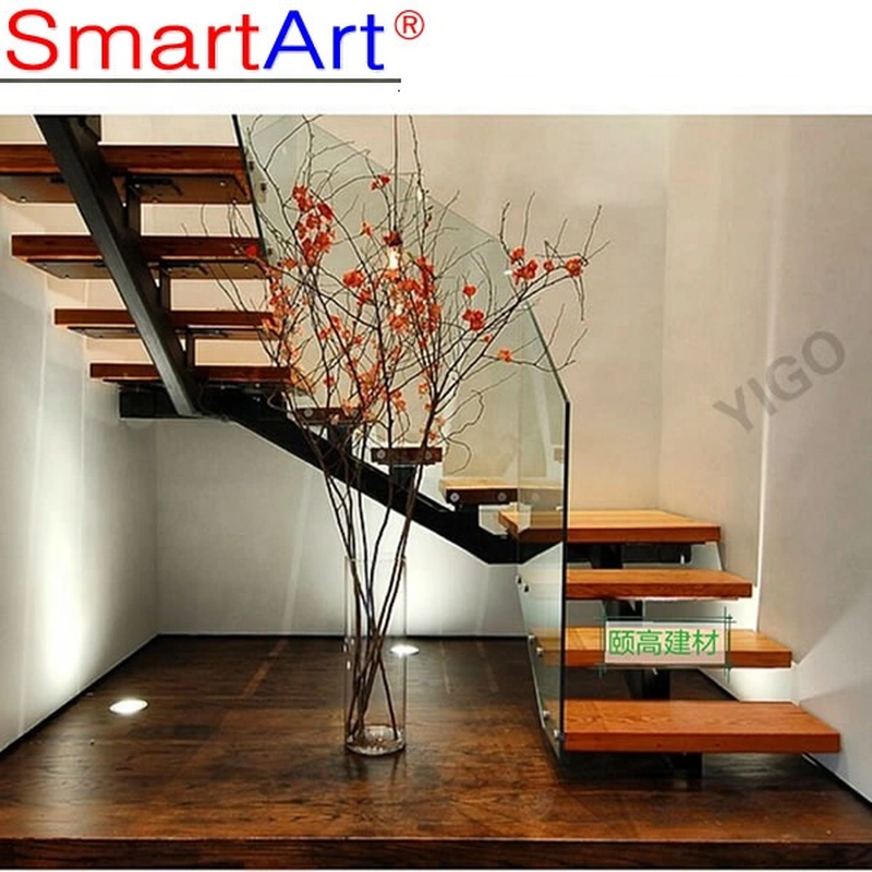 Escaleras de madera de nogal para el hogar, escaleras de madera flotantes, escaleras de madera flotantes