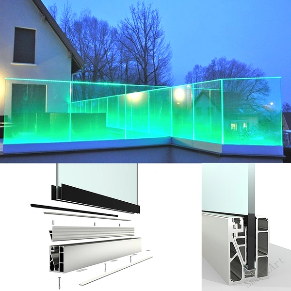 balustrades et mains courantes en verre et aluminium pour villa