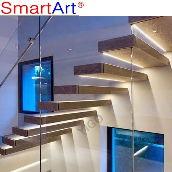 escalier droit flottant moderne smartart design marches en marbre