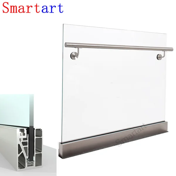 стеклянные алюминиевые перила, ламинированная стеклянная балюстрада со светодиодной подсветкой