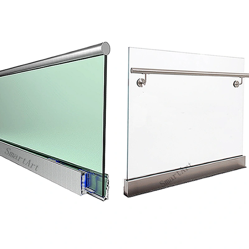 درابزين سطح زجاجي للبيع الساخن مع قناة زجاجية من الألومنيوم  