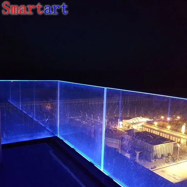 Canal en U de aluminio con LED para cercas de piscinas de vidrio o para barandillas de terraza
