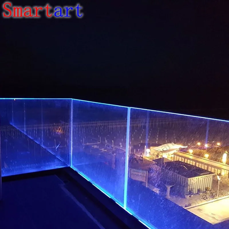 Canal en U de aluminio con LED para cercas de piscinas de vidrio o para barandillas de terraza